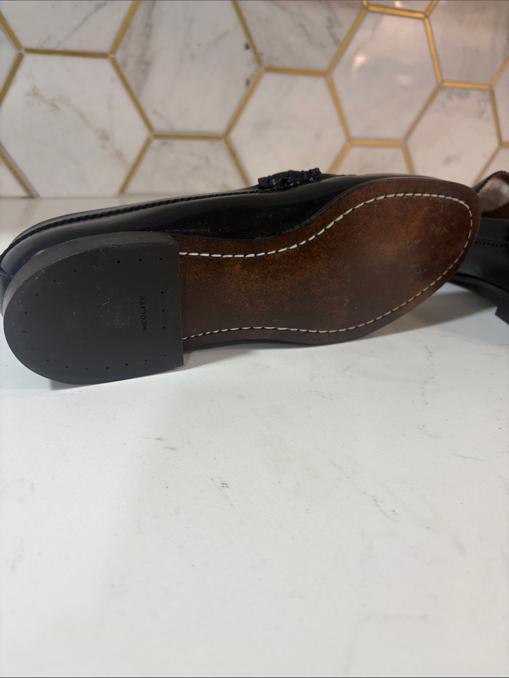 G.H. Bass Weejuns Black Leather Penny Loafers Preppy Slip On W 9.5 C | Fits 10 - Picture 9 of 9